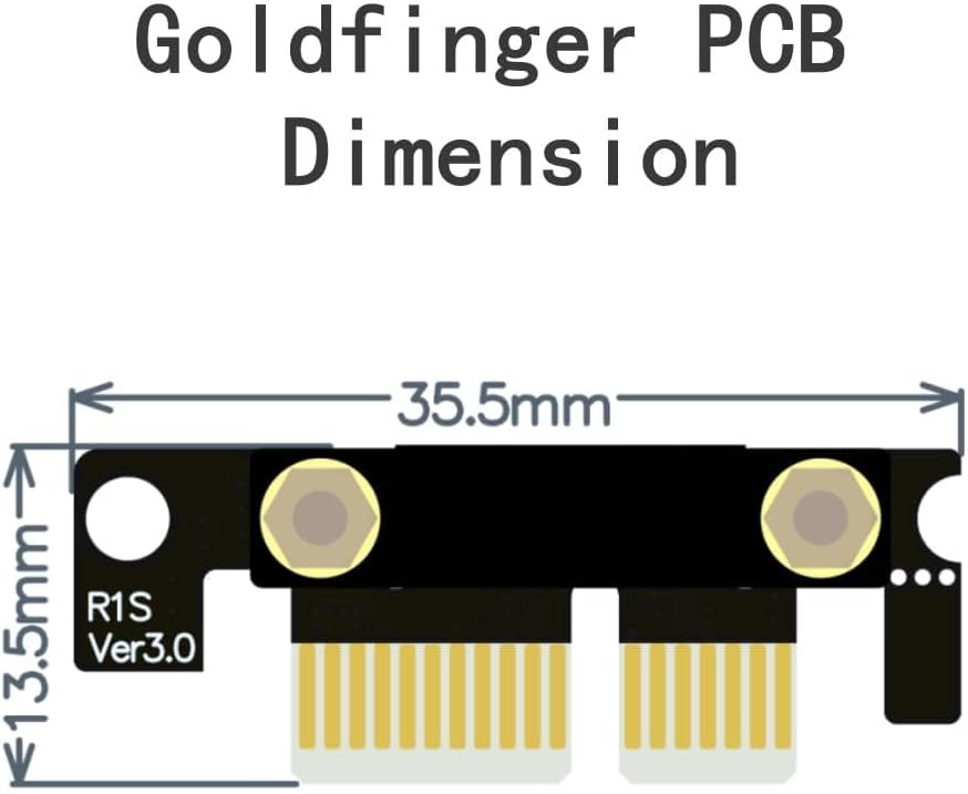 H!Fiber.com PCIe 3.0 X1 Extender Kabel, gerade nach gerade, Kabellänge 20-cm, 85 Ohm 20cm 20cm, 20cm