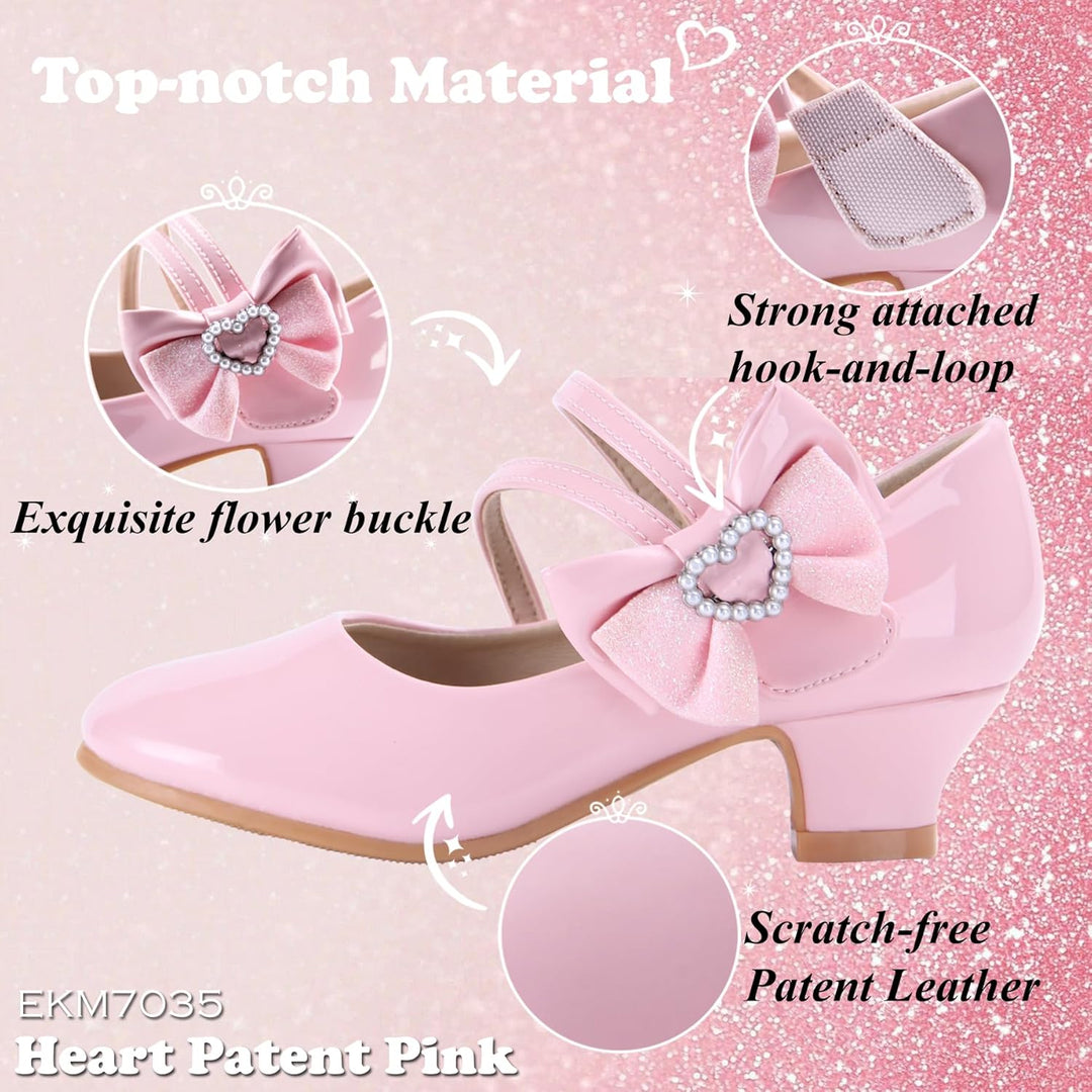 EIGHT KM EKM7018 Mädchen High Heel Kleid Schuhe Mary Jane Prinzessin Hochzeit Pumps Schuhe Glänzend