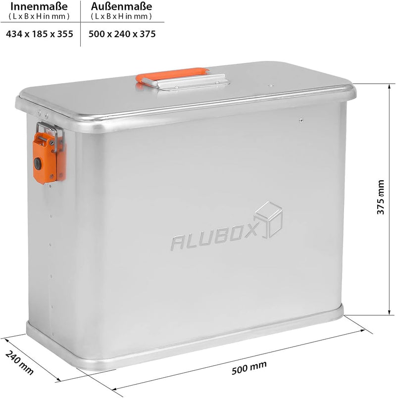 ALUBOX Motorrad Seitenkoffer ABX-M32-32 Liter, Aluminium, 32 Liter