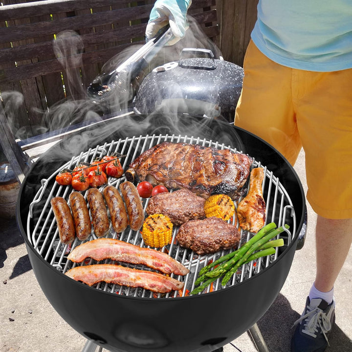 Onlyfire Grillrost Edelstahl, Ø 54,5 cm, Grillrost Rund mit Griff, Abnehmbarer Grillroste für Pizzas