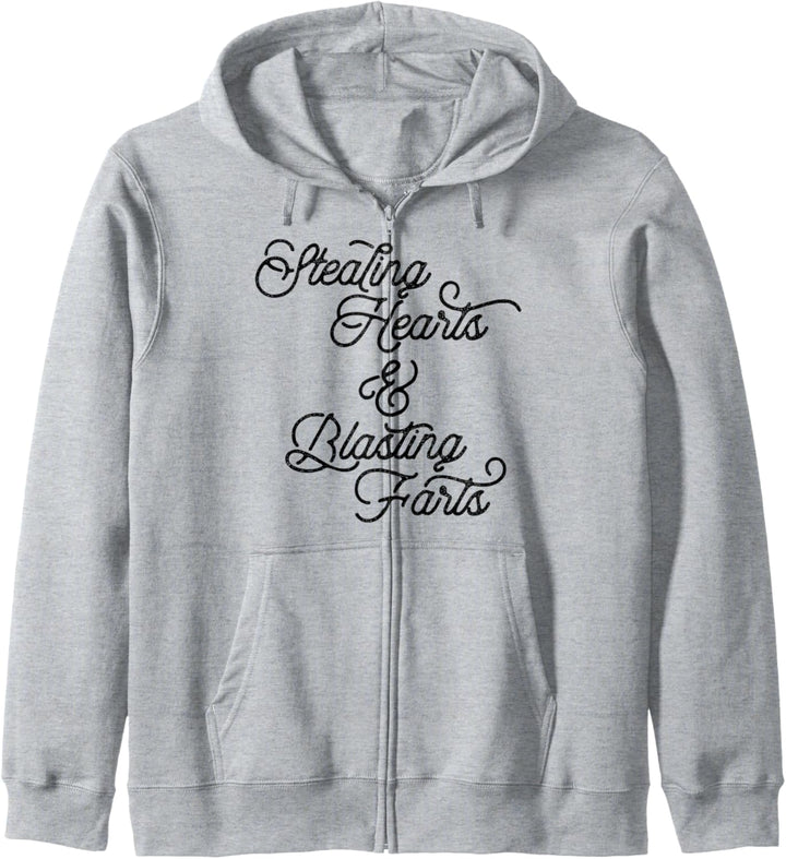 Stealing Hearts & Blasting Farts Funny Script Valentines Day Kapuzenjacke