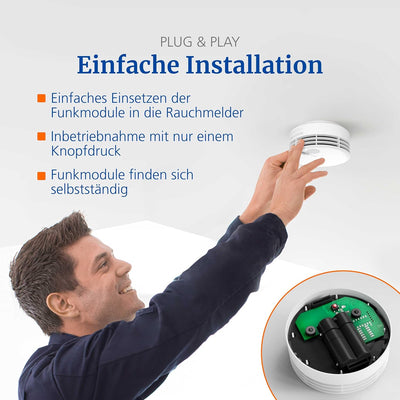 Funkmodul Basis X für Hekatron Genius Plus X Rauchwarnmelder – Anschluss von bis zu 20 Rauchwarnmeld