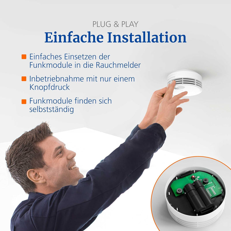 Funkmodul Basis X für Hekatron Genius Plus X Rauchwarnmelder – Anschluss von bis zu 20 Rauchwarnmeld