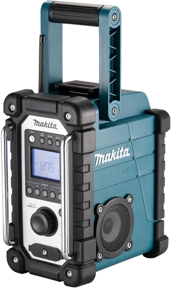 Makita DMR301 Baustellenradio, robust, für Lithium-Ionen-Akkus 12 – 14,4 – 18 V, DAB+ AM/FM + Bluet,