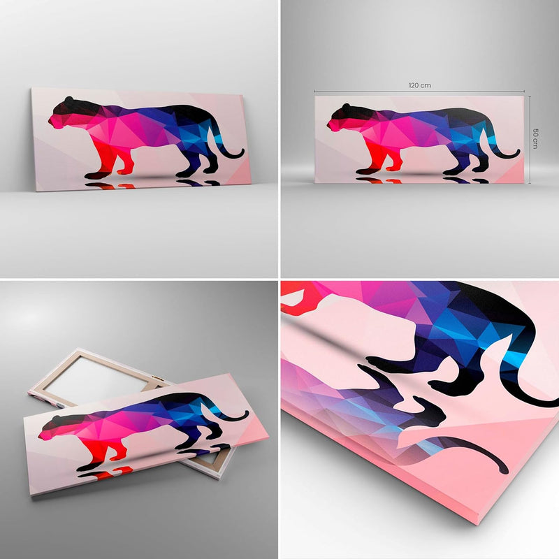 Wandbilder Dekoration Wohnzimmer Tiger Illustration modern Grafik Panorama Bilder auf Leinwand 120x5