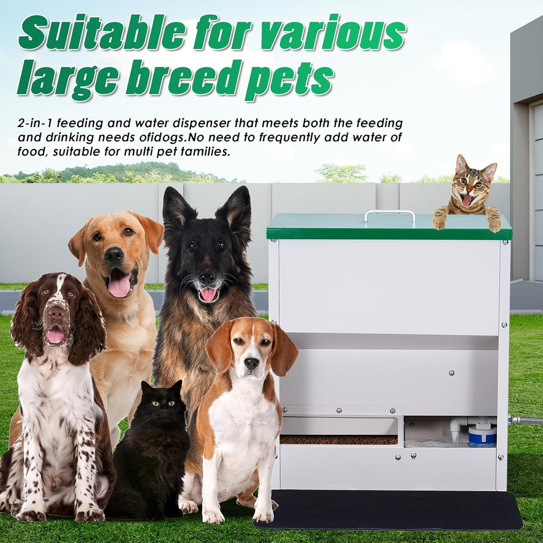 Automatischer Futterspender für Hunde, 2-in-1-Hundefuttermittel 45L Wassernapfspender für Hunde Gros