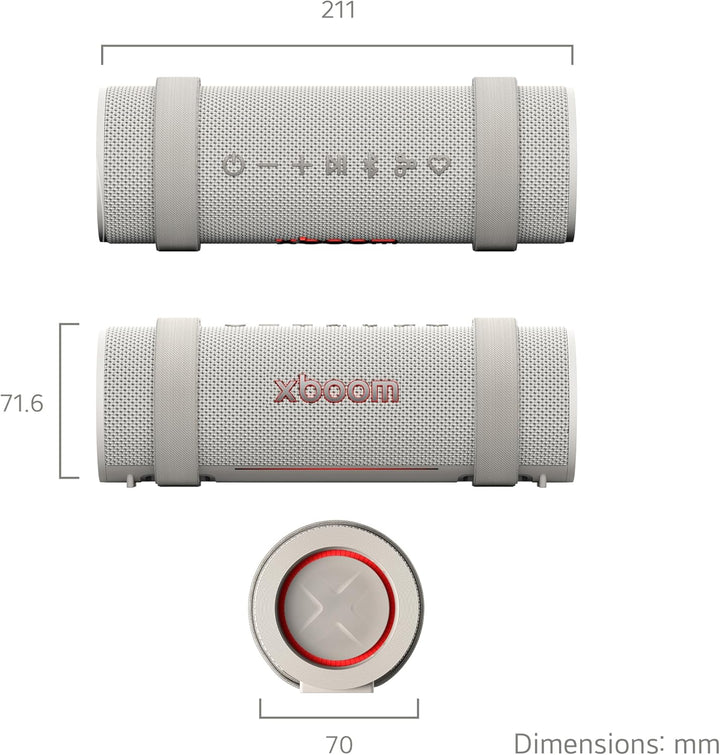 LG xboom Grab by will.i.am, tragbarer Bluetooth-Lautsprecher (Signature Sound, IP67, bis zu 20 Std.