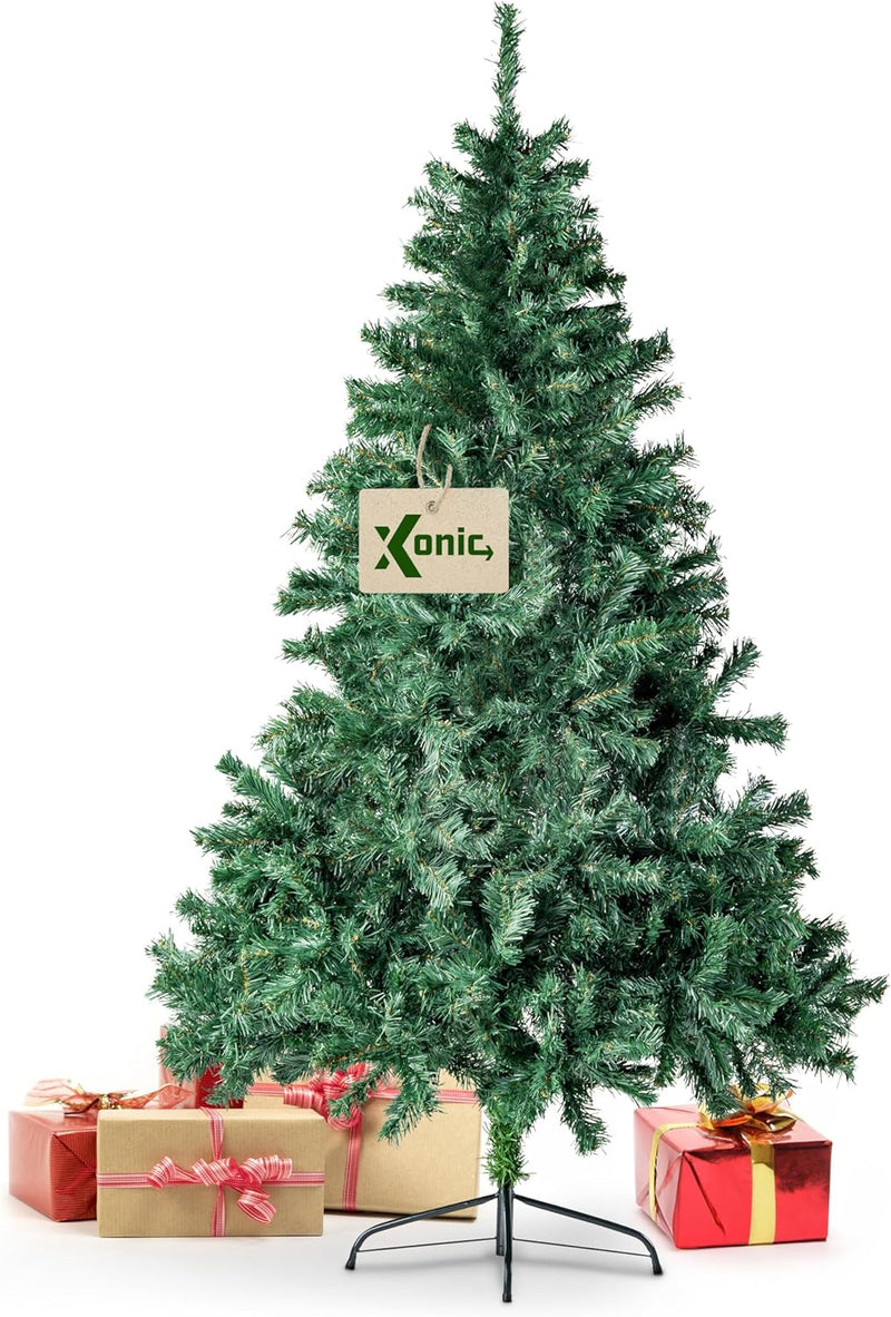 Künstlicher Weihnachtsbaum Tannenbaum 30,60,90,120, 150, 180,210 240cm Christbaum Baum GRÜN Weiss Sc