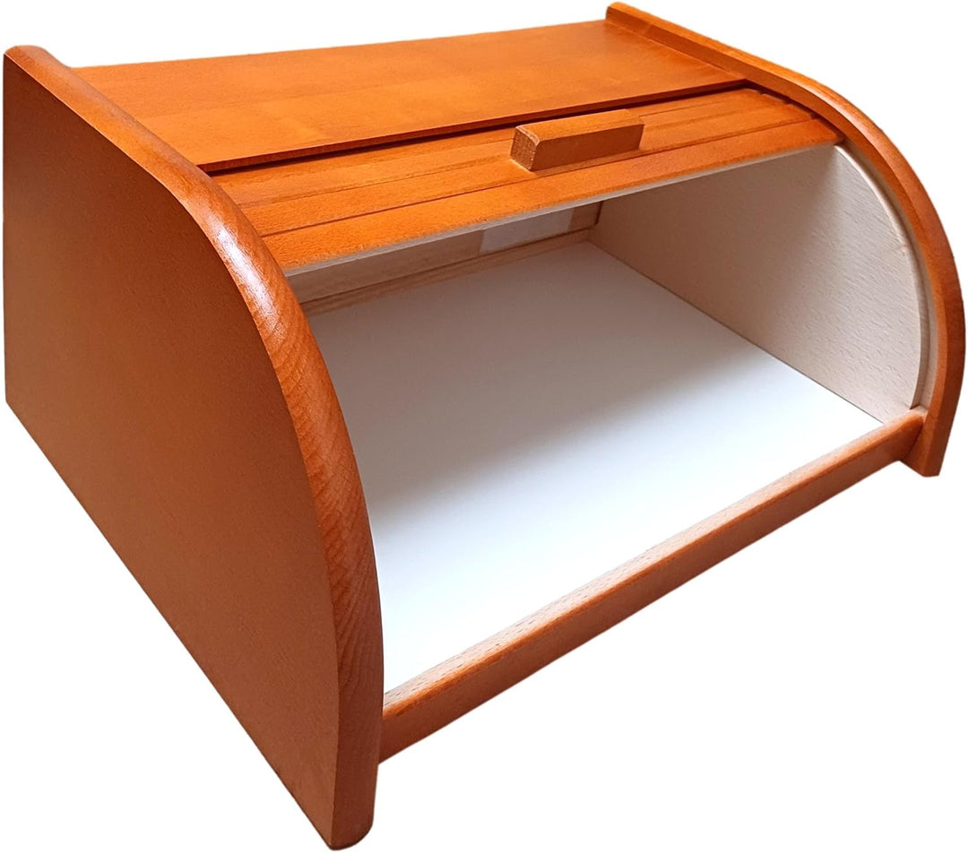 Brot-Box aus Holz, aufrollbar oder herunterklappbar, verschiedene Versionen erhältlich, holz, Orange