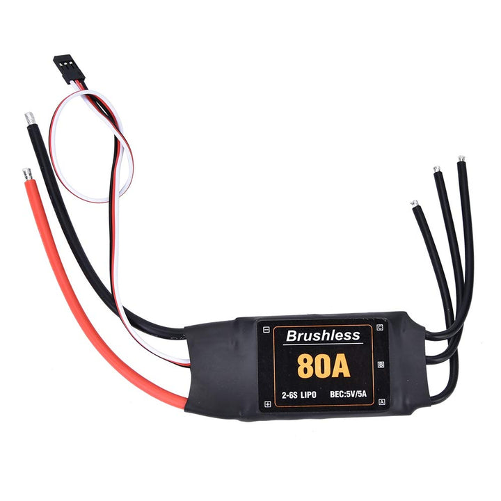 RC ESC, 80A Brushless ESC Elektronischer Drehzahlregler Batterie Niederspannungsschutz 2-6S