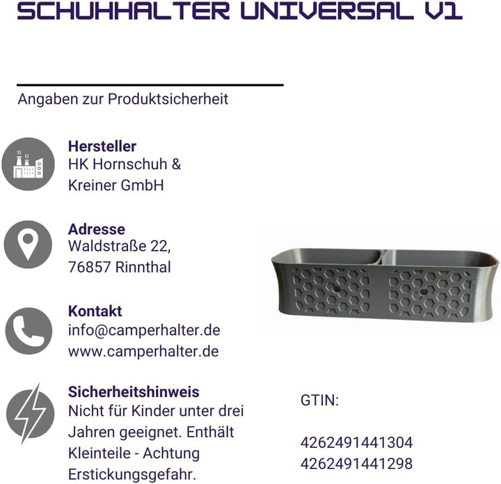 Universal Schuhhalter für Camper, platzsparender Schuhorganizer für Wohnmobile, Garagen oder enge Rä