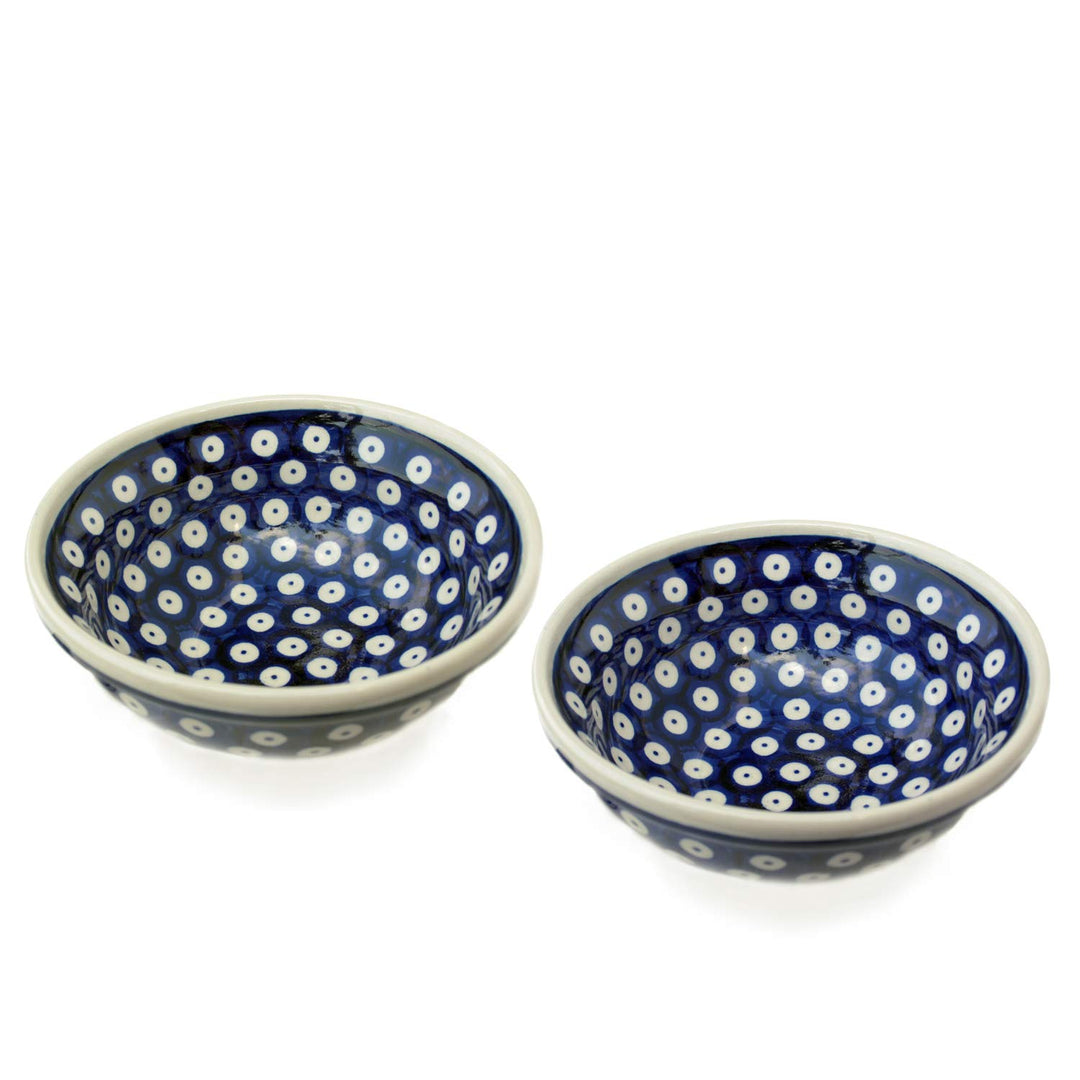 Bunzlauer Müslischalen 15 cm im 2er-Set (Dekor Blau-Auge), Dekor Blau-auge