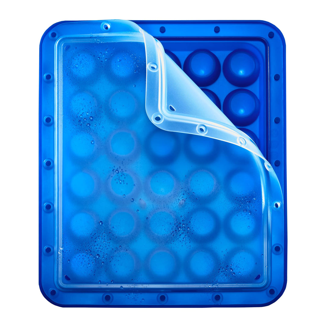 Lurch 240775 Ice Former Arctic Kugel 3cm blau Eiswürfelform für 30 Eiswürfel mit transparentem Decke