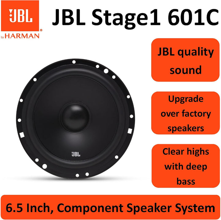 JBL Stage1 601C 2-Wege KFZ Soundsystem von Harman Kardon - 200 Watt Komponenten Auto Lautsprecher Bo