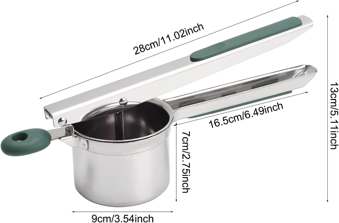 Kartoffelpresse, grosse, robuste Kartoffelpresse aus Edelstahl, 425 ML, zum Stampfen und Pressen von