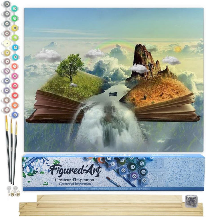 Figured'Art Malen Nach Zahlen Erwachsene Mit Rahmen Buch Landschaft - Paint by Numbers Basteln DIY B