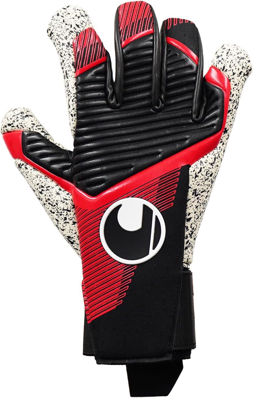 uhlsport Unisex Jugend Powerline Supergrip+ Hn Fussball Torwarthandschuhe 10 schwarz/rot/weiss, 10 s