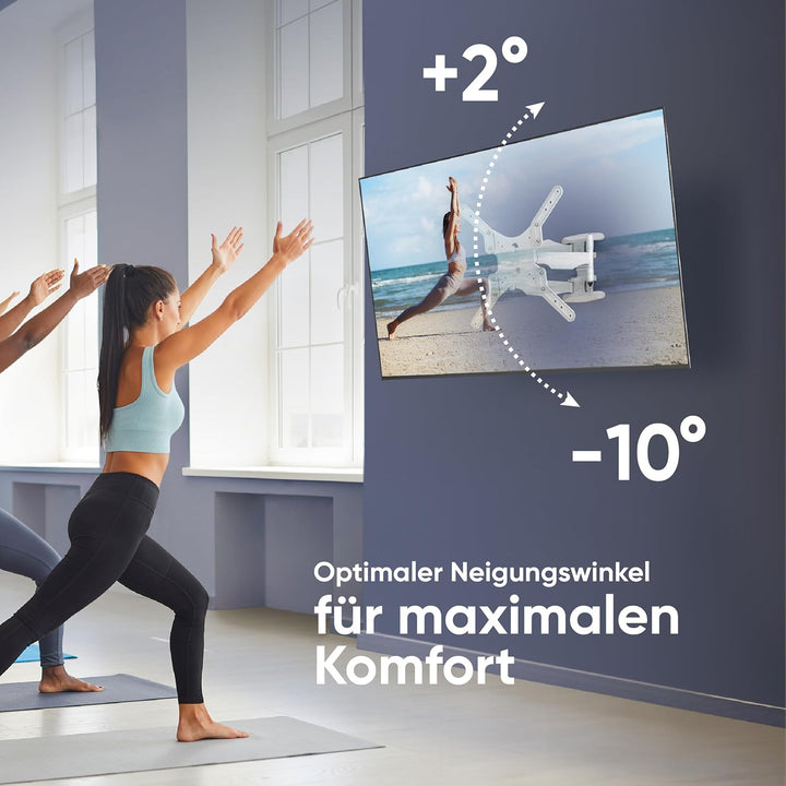 ONKRON TV Wandhalterung schwenkbar für 37-70 Zoll Bildschirm bis 36,4 kg, TV Halterung ausziehbar ne
