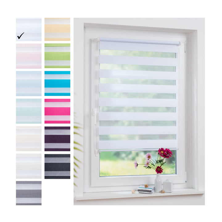 Liedeco® Duo Rollo Klemmfix - 45 x 160 cm Weiss/lichtdurchlässig/stufenlos verstellbar/leichte Innen