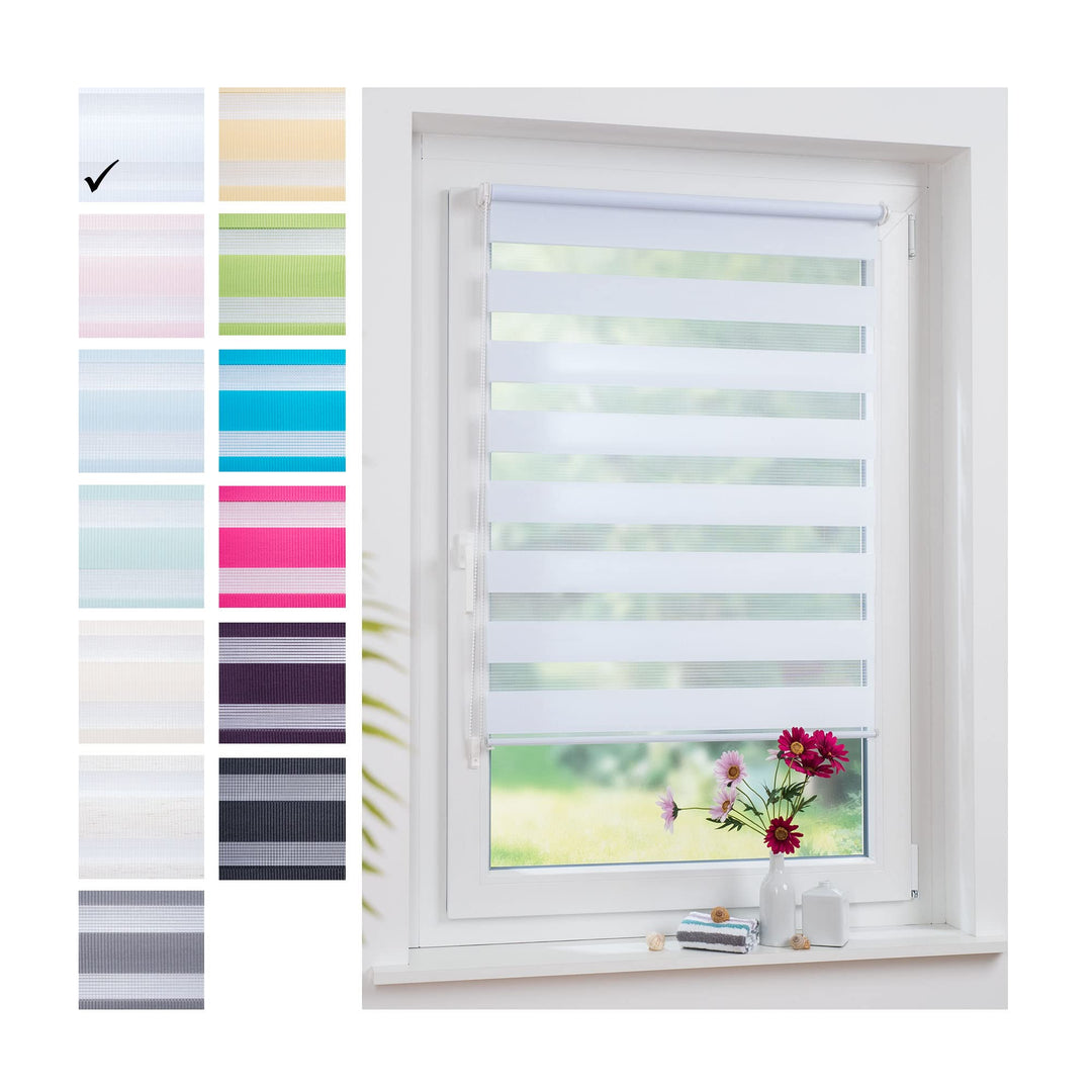 Liedeco® Duo Rollo Klemmfix - 90 x 160 cm/transparent lichtdurchlässig Blickdicht/stufenlos verstell