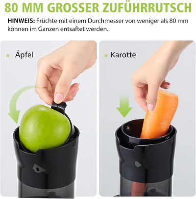 Entsafter AOBOSI-Slow Juicer mit Reverse Crush-Entsafter gemüse und obst testsieger mit Bürste und 2