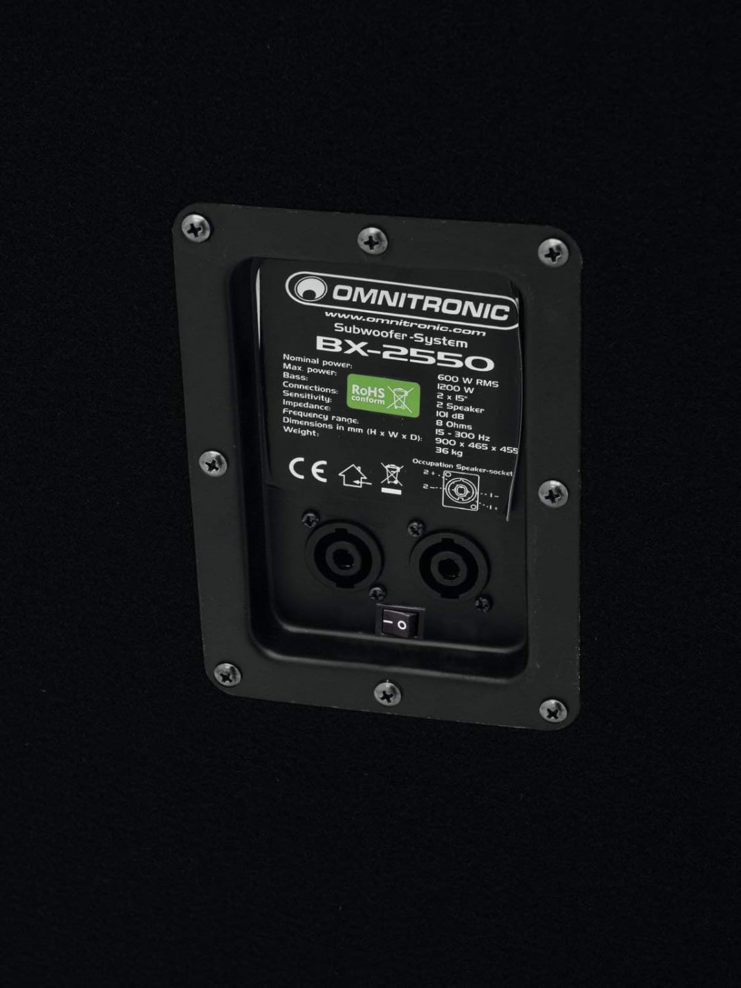 Omnitronic BX-2550 Subwoofer 1200W | 2 x 15" Subwoofer mit 1200 Watt Leistung | Druckvolle Bass-Unte