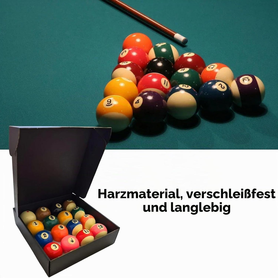 Billardkugeln Set, 16 Stück 57,2 mm Harz Billardkugel Kompletter Satz Billardtisch Zubehör für Wettk