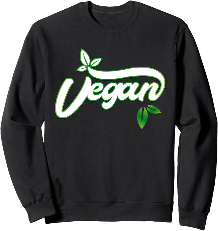 Veganes Logo mit Blättern Sweatshirt
