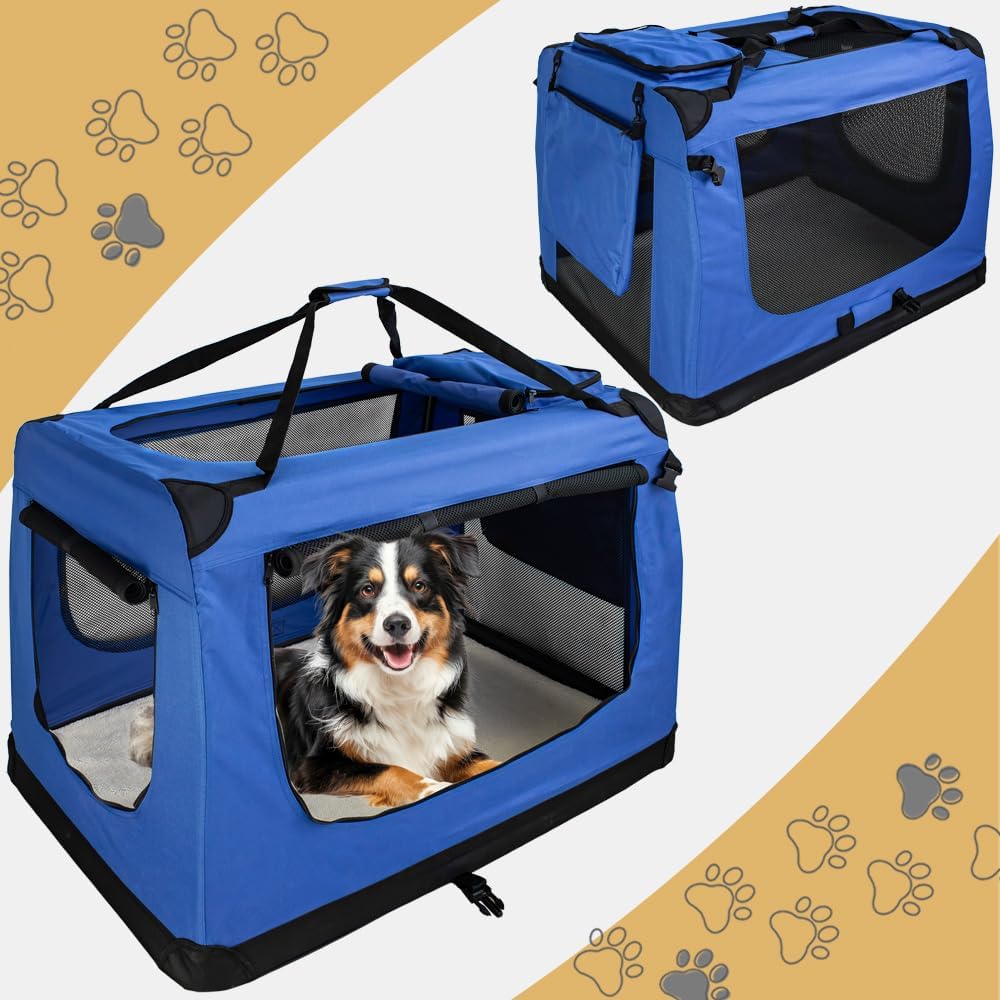 Faltbare Hundebox Transporttasche Transportbox Auto für Katze Hunde Grosse Kleine Box Bag Bed Decke