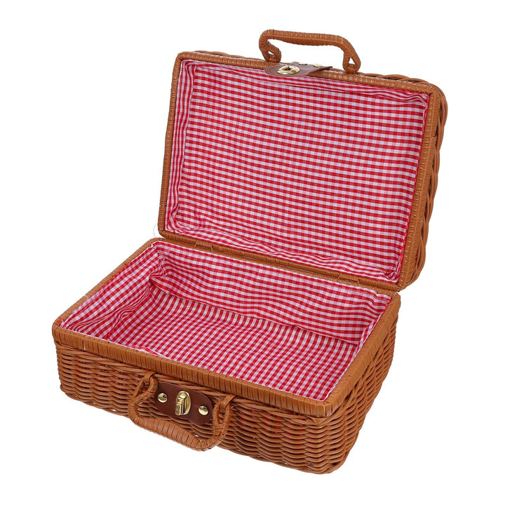 Tomaibaby Rattan Wicker Koffer Wicker Picknick Korb Stroh Lagerung Box mit Griffe Rattan Lagerung Bo