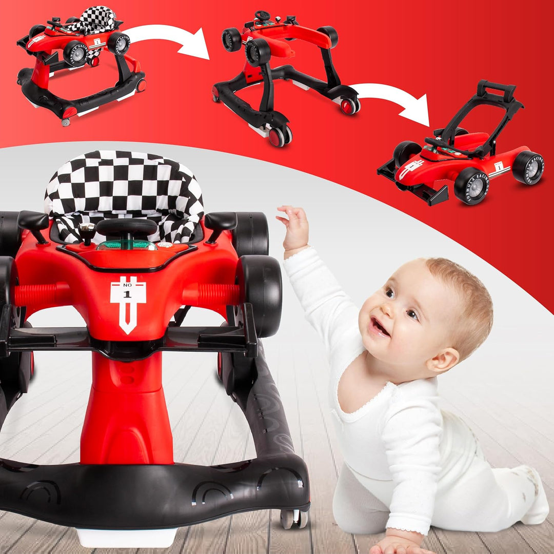 Sun Baby Lauflernhilfe Walker 3in1 mit höhenverstellbare Automotiv, Formula racing, interaktiv und f