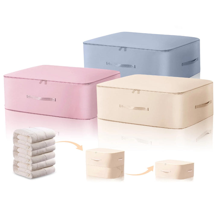 3 Stück Ultra Platzsparender Selbstkomprimierender Organizer, 52x42x30cm Aufbewahrungstasche für Bet