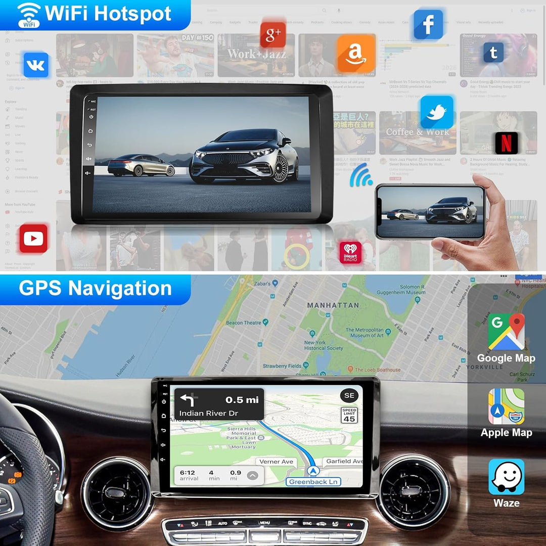 Android Car Radio Wireless CarPlay Android Car for Mercedes-Benz A Class/B Class / W245 Viano Vito W