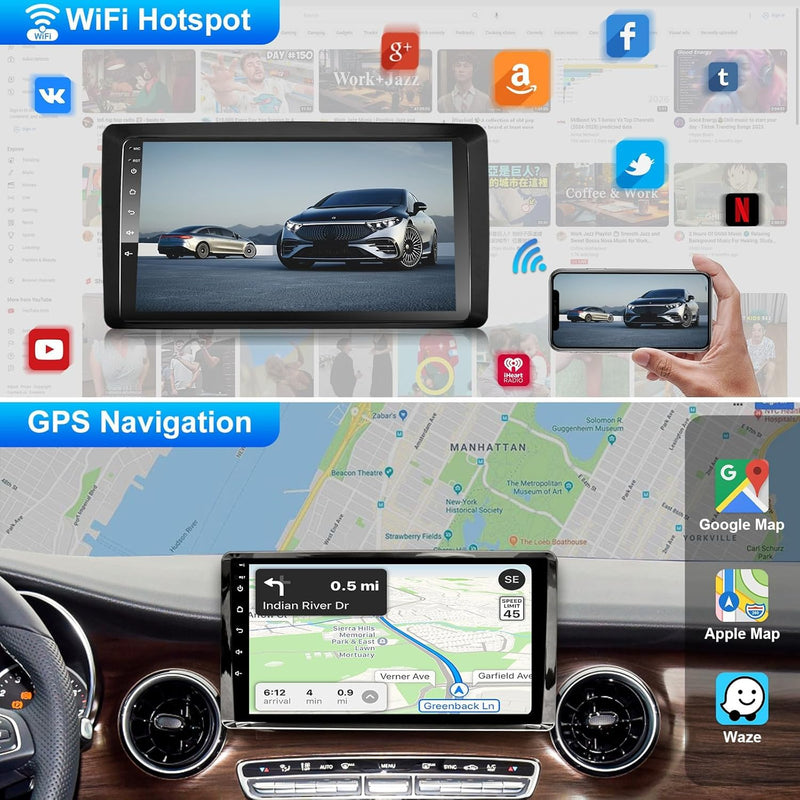 Android Car Radio Wireless CarPlay Android Car for Mercedes-Benz A Class/B Class / W245 Viano Vito W