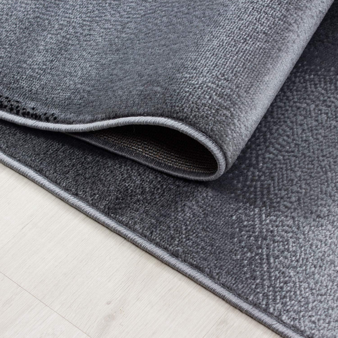 Carpetsale24 Teppich Wohnzimmer Abstrakten Wellen Mustern Schwarz Meliert 240 x 340 cm - Kurzflor Te