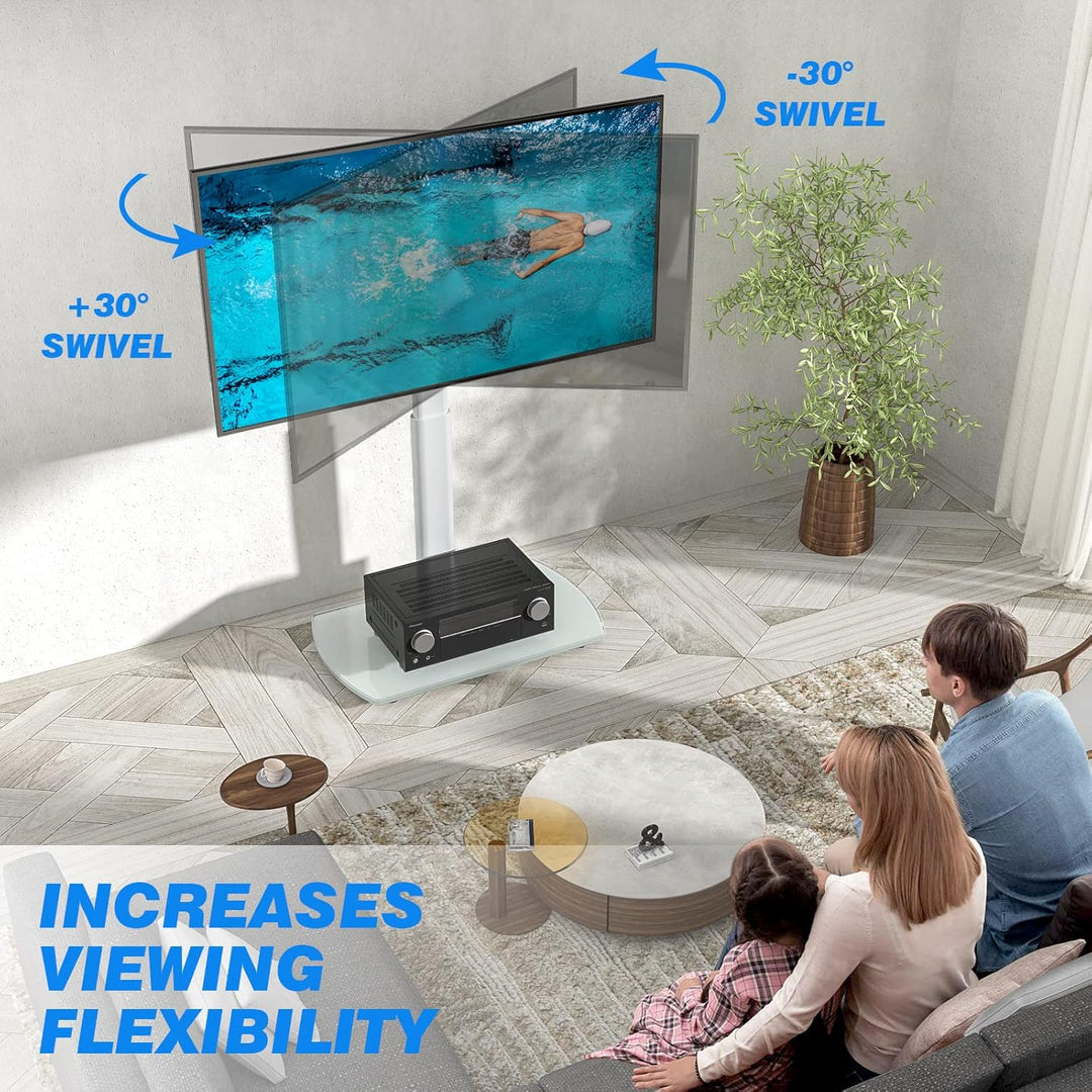 RFIVER TV Ständer mit Schwenkbar Halterung Fernsehständer für 32 bis 65 Zoll Flach & Curved Fernsehe