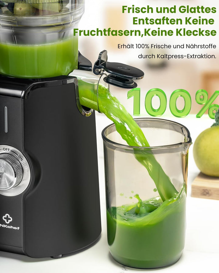 LINKChef Schnellreinigungs Entsafter, NO-Prep Entsafter Gemüse und Obst, Blitzreiniger Saftpresse Sl