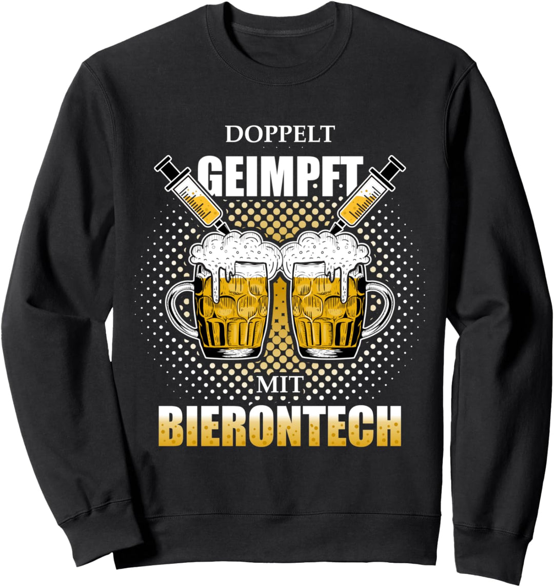 Doppelt geimpft mit Bierontech Bier Impfung Geburtstag Sweatshirt