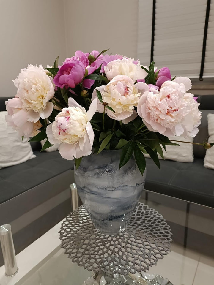 Terroso – Vase – Mundgeblasenes arktisches Glas – Luxuriöses Erscheinungsbild, Stilvoll &amp; Elegant -