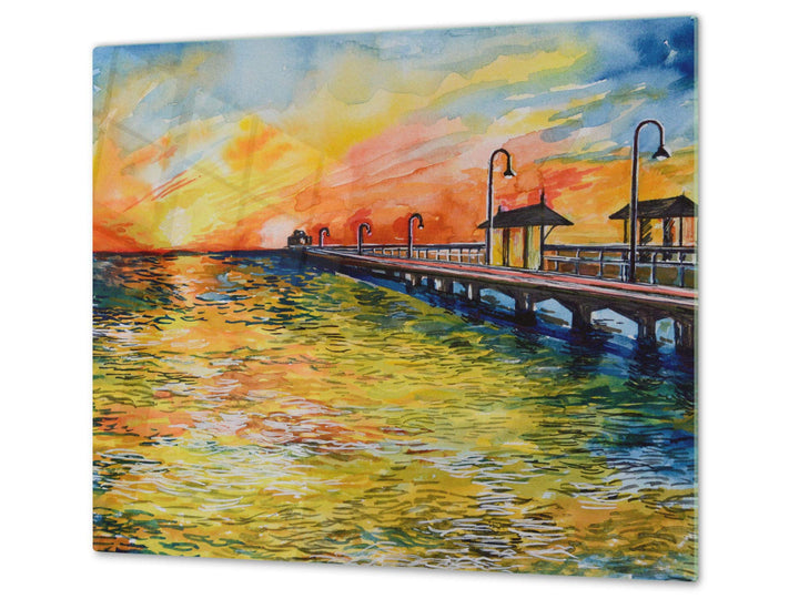 Küchenbrett aus Hartglas und Induktionskochplattenabdeckung – Schneideplatten SINGLE mit 60 x 52 cm