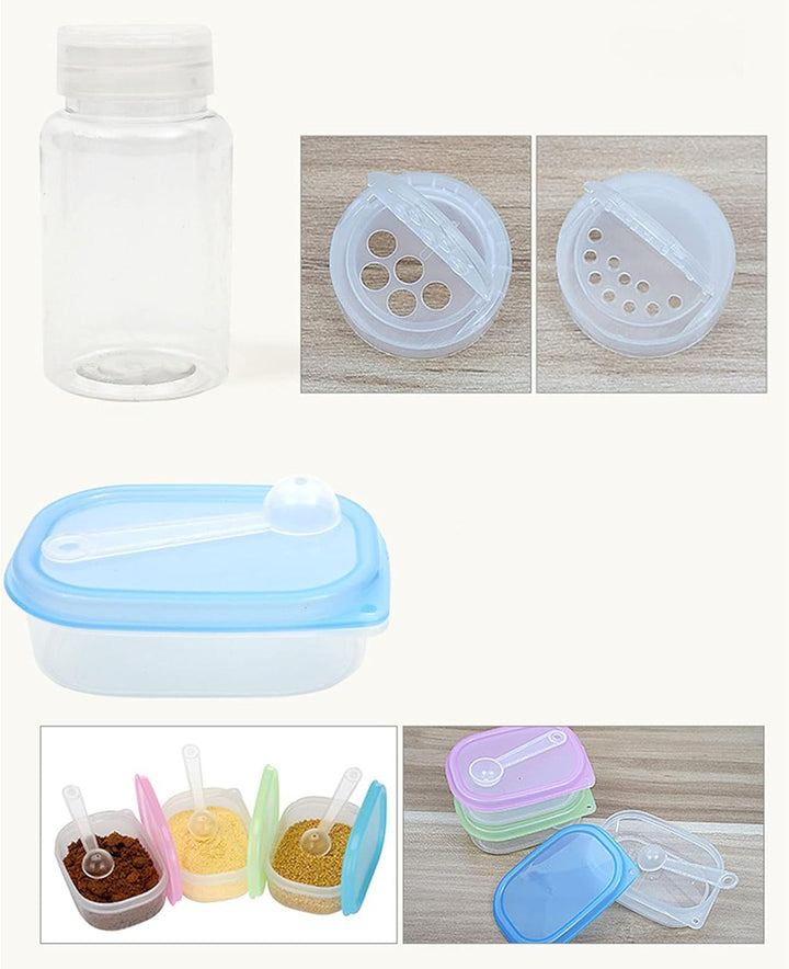 Outdoor Seasoning Gewürzbehälter Portable kleiner Salzstreuer BBQ Gewürzflasche Set Transparent Gewü