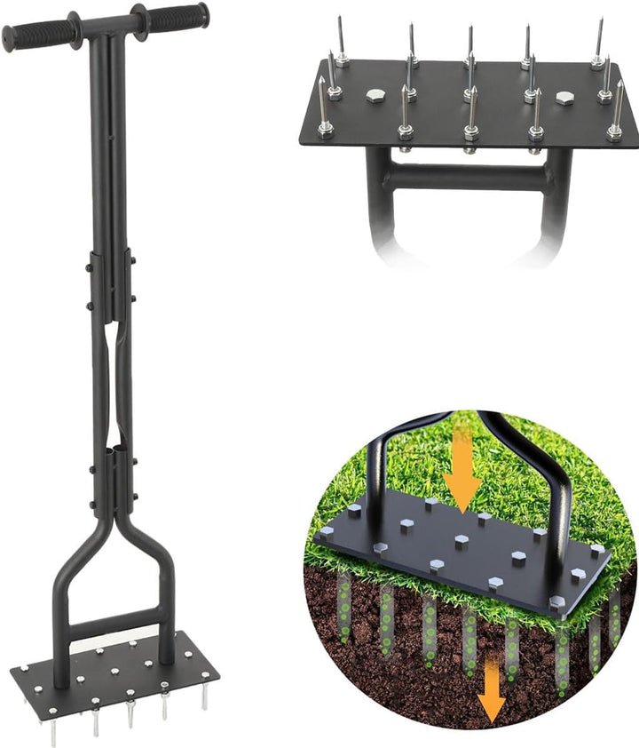 Rasenbelüfter, Aerifizierer für Rasen, manueller Rasenentkernbelüfter Hohlspoon Metall Manuelle Vert