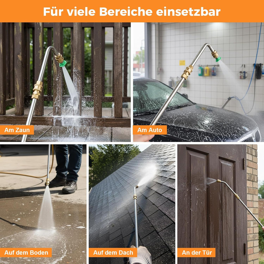 Hochdruckreiniger Verlängerungsstab mit Adapter, 4000 PSI Hochdruckreiniger Teleskopische Ersatz Lan