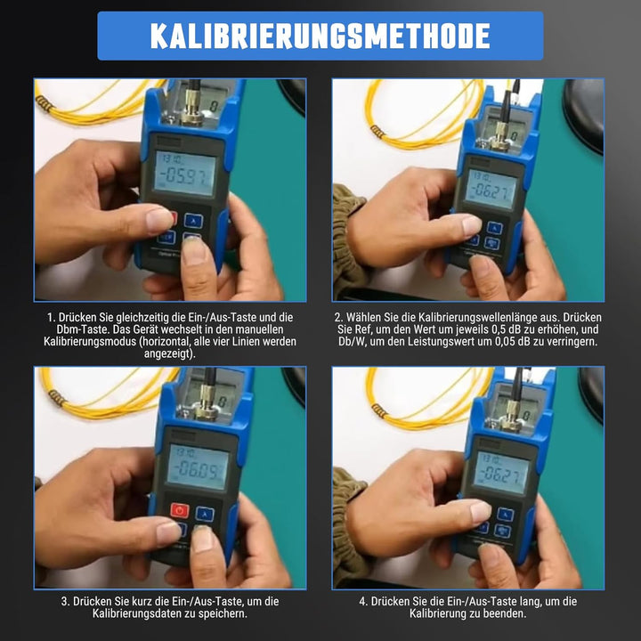 Glasfaser-Leistungsmesser, Optischer Leistungsmesser Glasfaserkabel-Tester, -70-+10dbm Optisches Eis