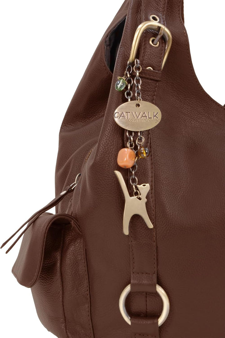 Catwalk Collection Handbags - Leder - Umhängetasche/Schultertasche - ALEX Braun, Braun