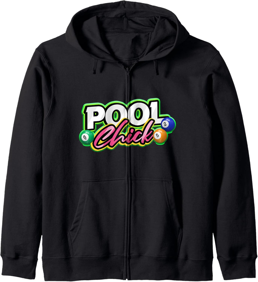 Pool Chick Billardqueue Woman Snooker mit 8 Kugeln Kapuzenjacke