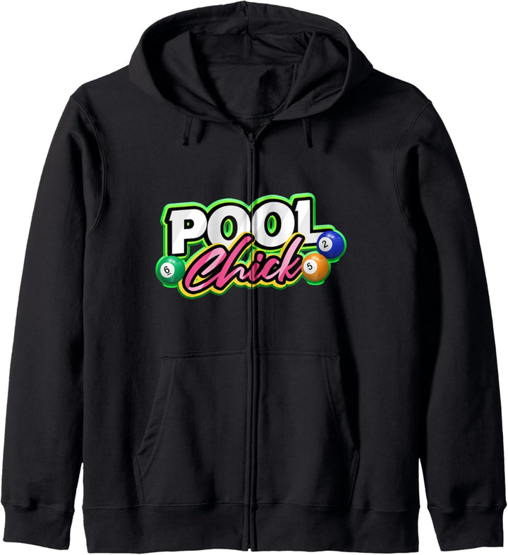 Pool Chick Billardqueue Woman Snooker mit 8 Kugeln Kapuzenjacke