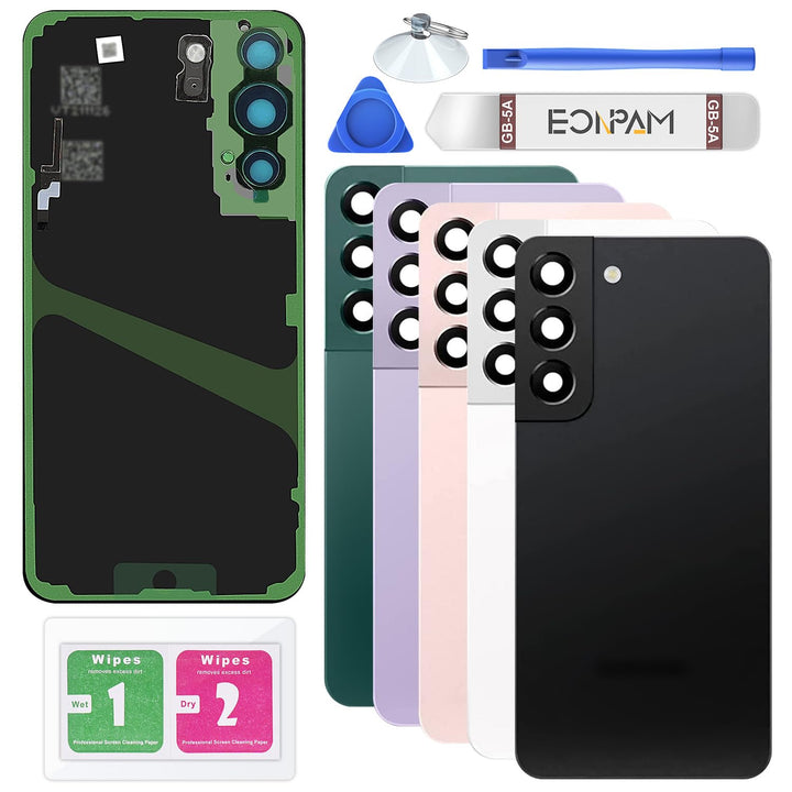 Eonpam Akkudeckel für Samsung Galaxy S22 5G S901 Rückseite Glas Original Backcover Back Glas Ersatz