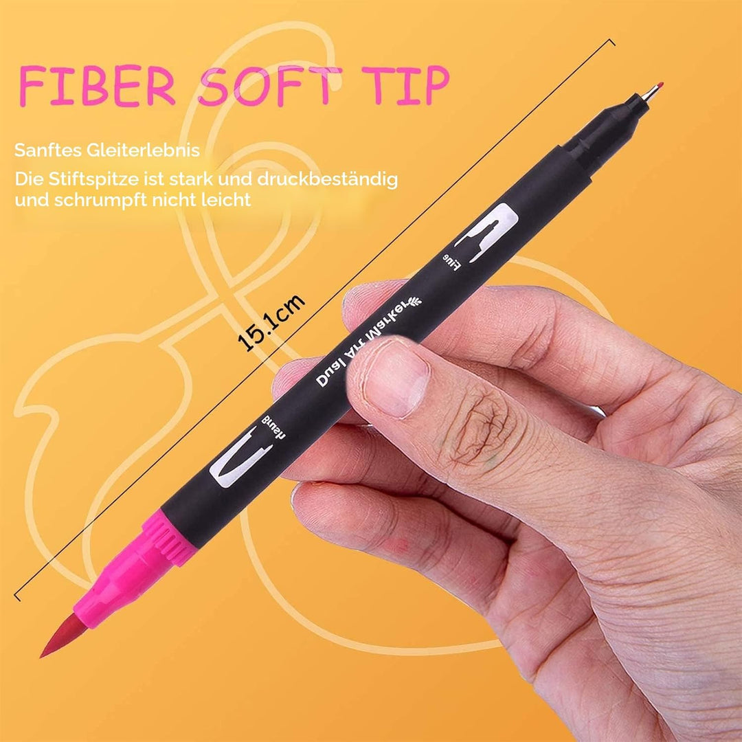 Laconile Marker & Filzstifte 120 Colours Pinselstifte,Dual Tip Brush Pen set Handlettering Stifte Fi