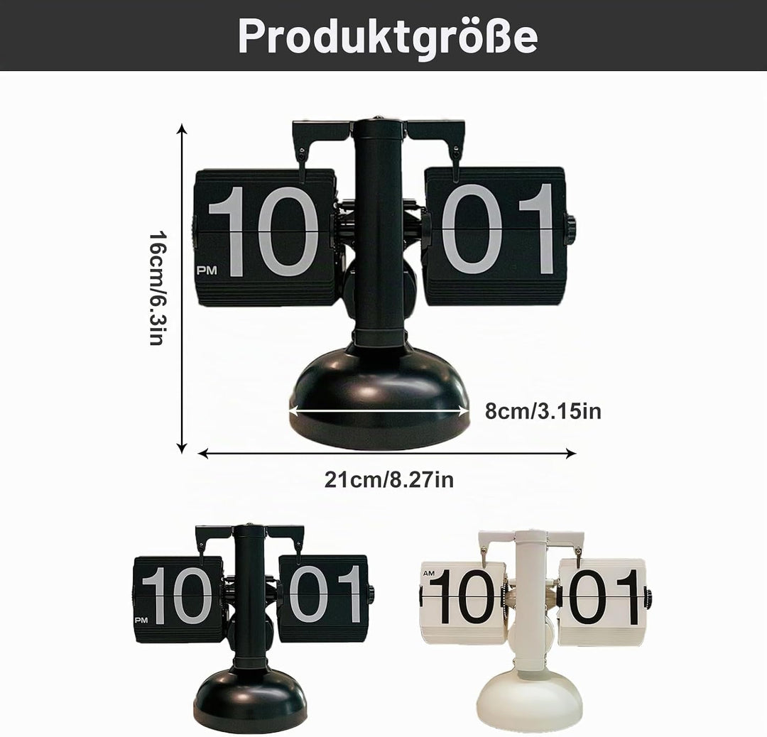 Natudeco Flip Clock Retro Flip Uhr Klappzahlenuhr Digitale Mechanische Tisch klappuhr Flip-Down-Uhr